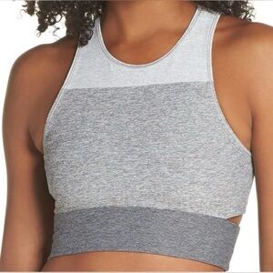 Outdoor Voices Tri-tone Slashback Crop Top Gray Size Small